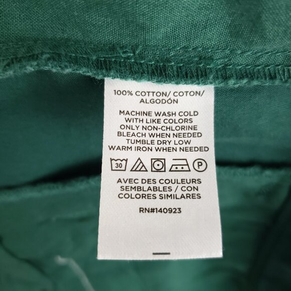 Loft Poplin Wide Leg Pants NWT Emerald Green Chino Womens Size 12 - Picture 9 of 9